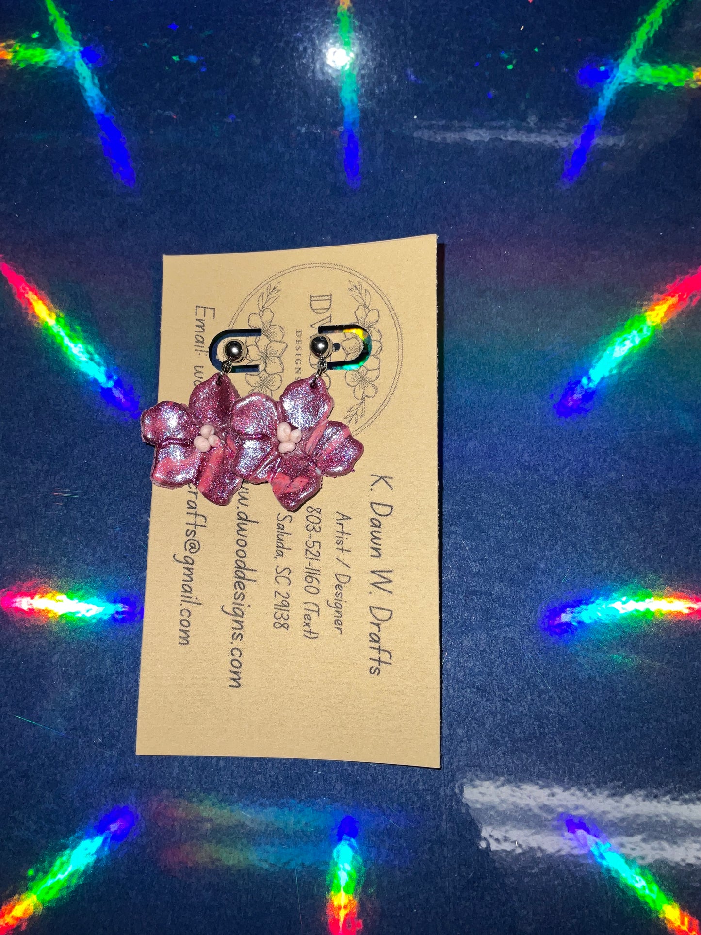 Poinsettia Flowers Clay Earrings