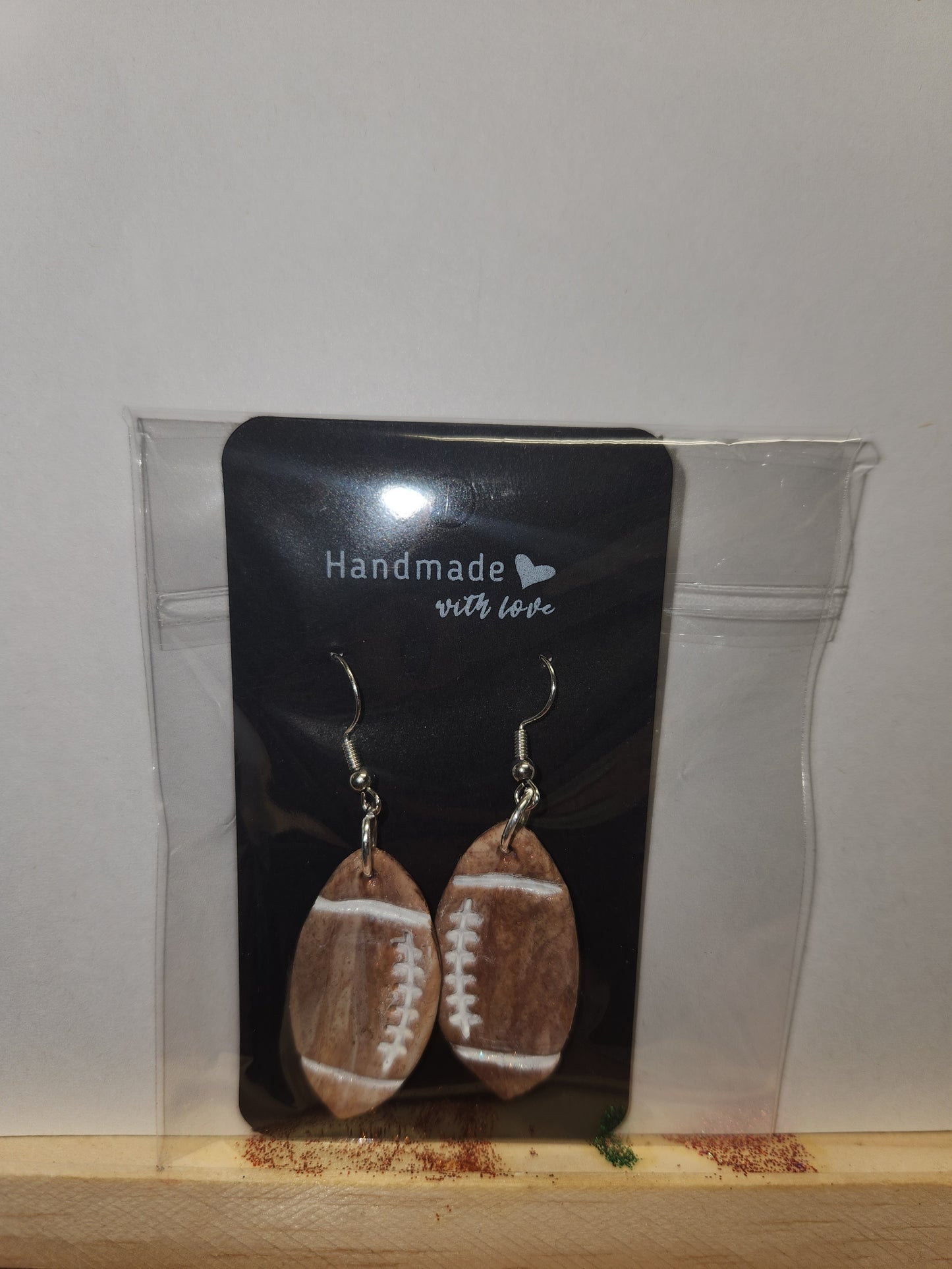 Football Clay Earrings
