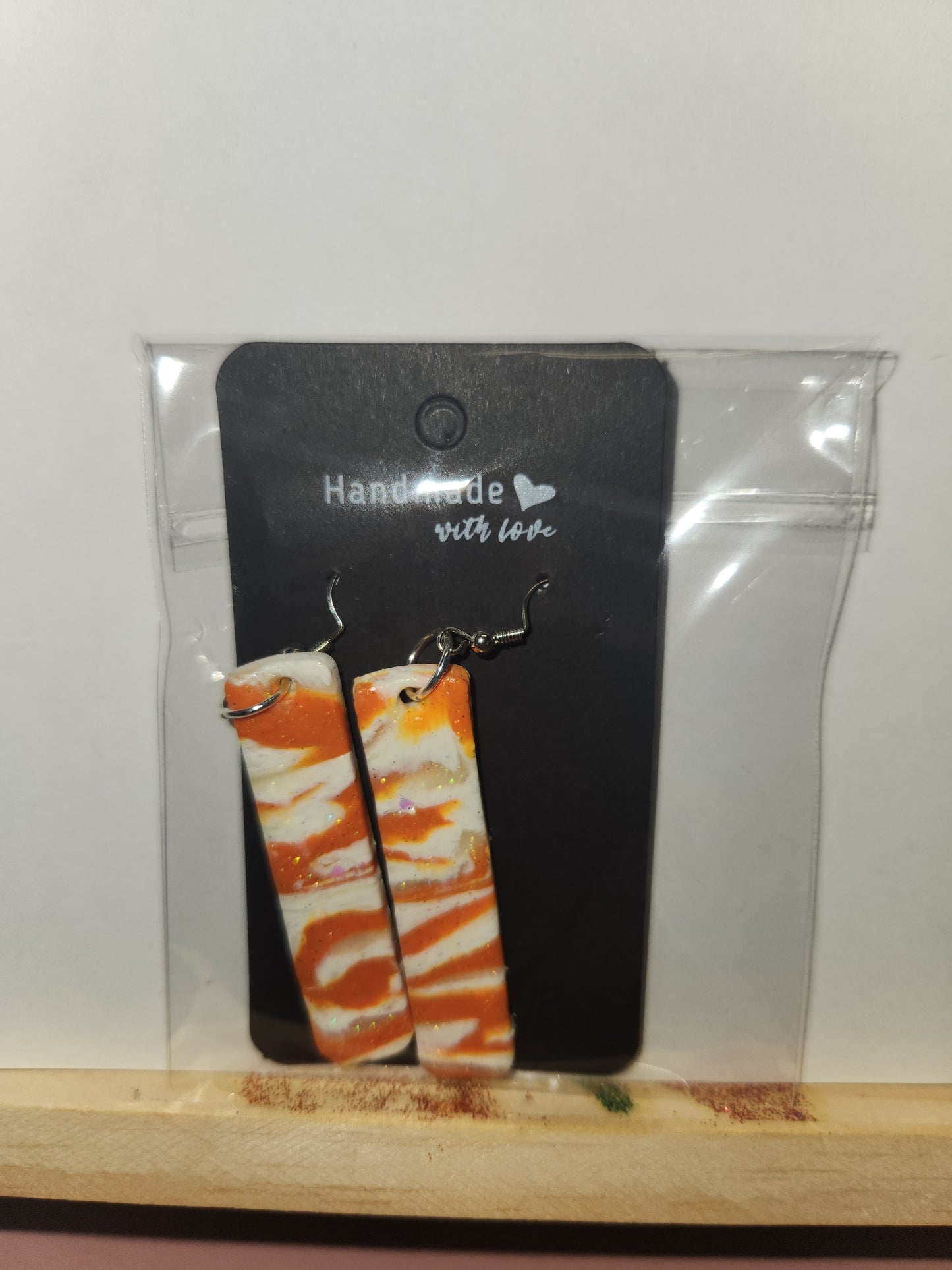 Tiger Marble Swirl Clay Earrings