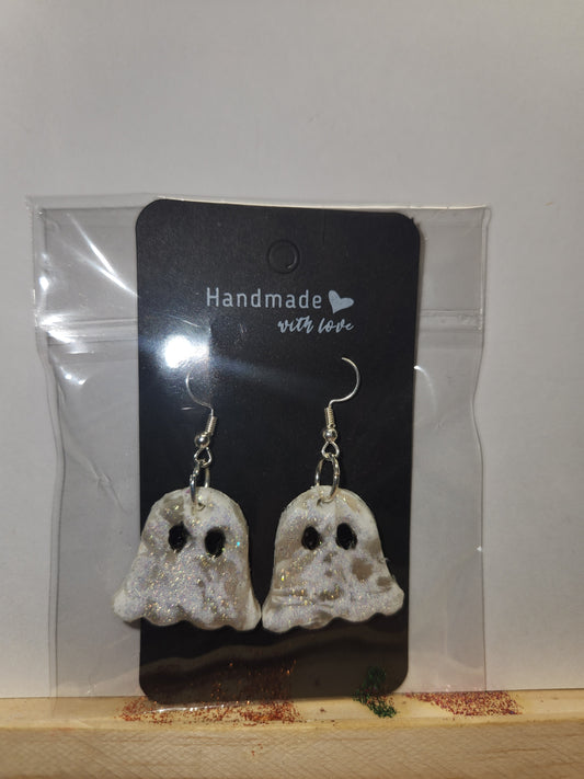 Halloween Ghost Clay Earrings