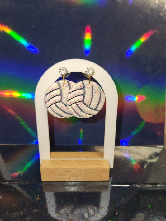 Volleyball “Diamond” Stud Clay Earrings