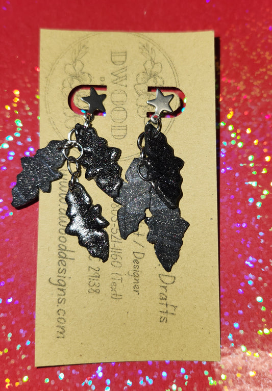 Dangle Bat Clay Earrings
