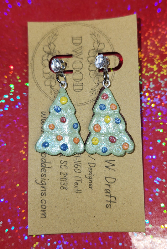 Cosmic Brownie Christmas Tree Little Debbie Cakes Clay Earrings