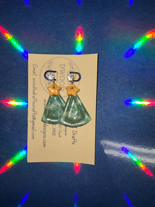 Christmas Tree Clay Earrings