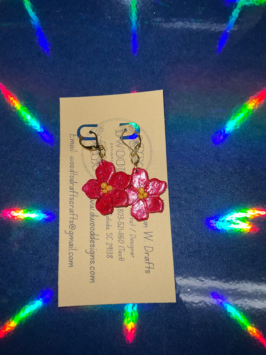 Poinsettia Flowers Clay Earrings